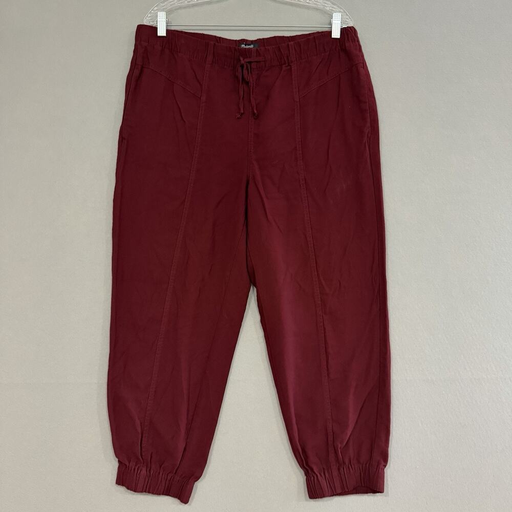 Madewell Drapey Seamed Track Trousers XL Dark Cabernet Pockets Casual